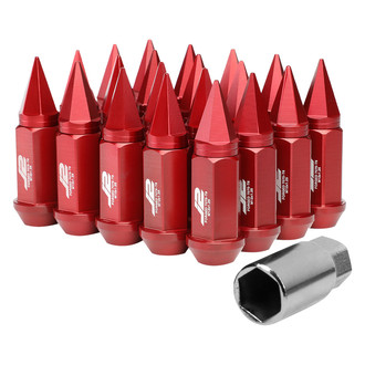 J2 Engineering® - Red Cone Seat Spiked Lug Nuts
