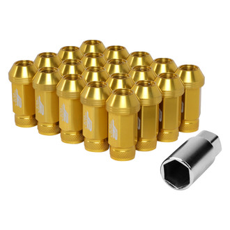 J2 Engineering® - Gold Cone Seat Open End Knurled Top Lug Nuts