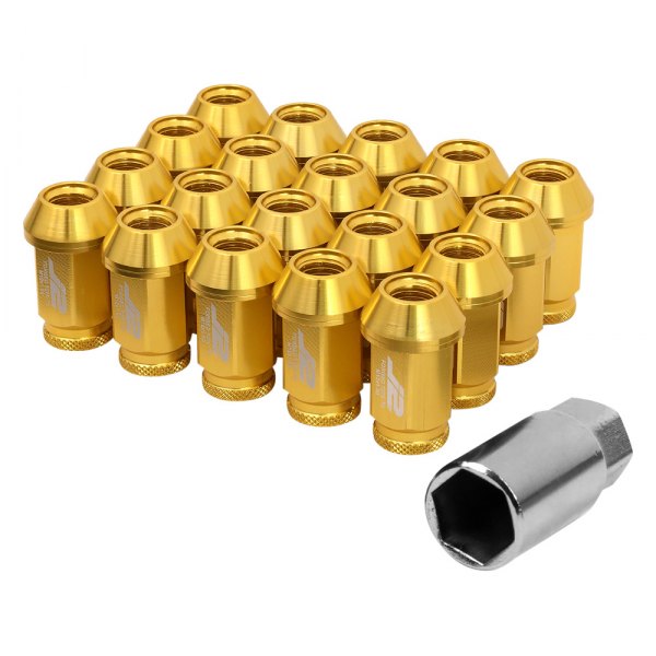 J2 Engineering® - Gold Cone Seat Open End Lug Nuts