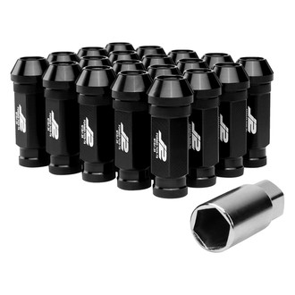 J2 Engineering® - Black Cone Seat Open End Lug Nuts