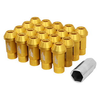 J2 Engineering® - Gold Cone Seat Open End Knurled Top Lug Nuts
