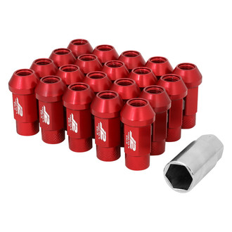 J2 Engineering® - Red Cone Seat Open End Knurled Top Lug Nuts