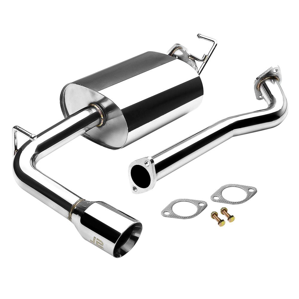 J2 Engineering CBE-OS-059 Stainless Steel 3.5 inches Rolled Muffler Tip Catback Exhaust System for Matrix/Vibe E130 1.8 
