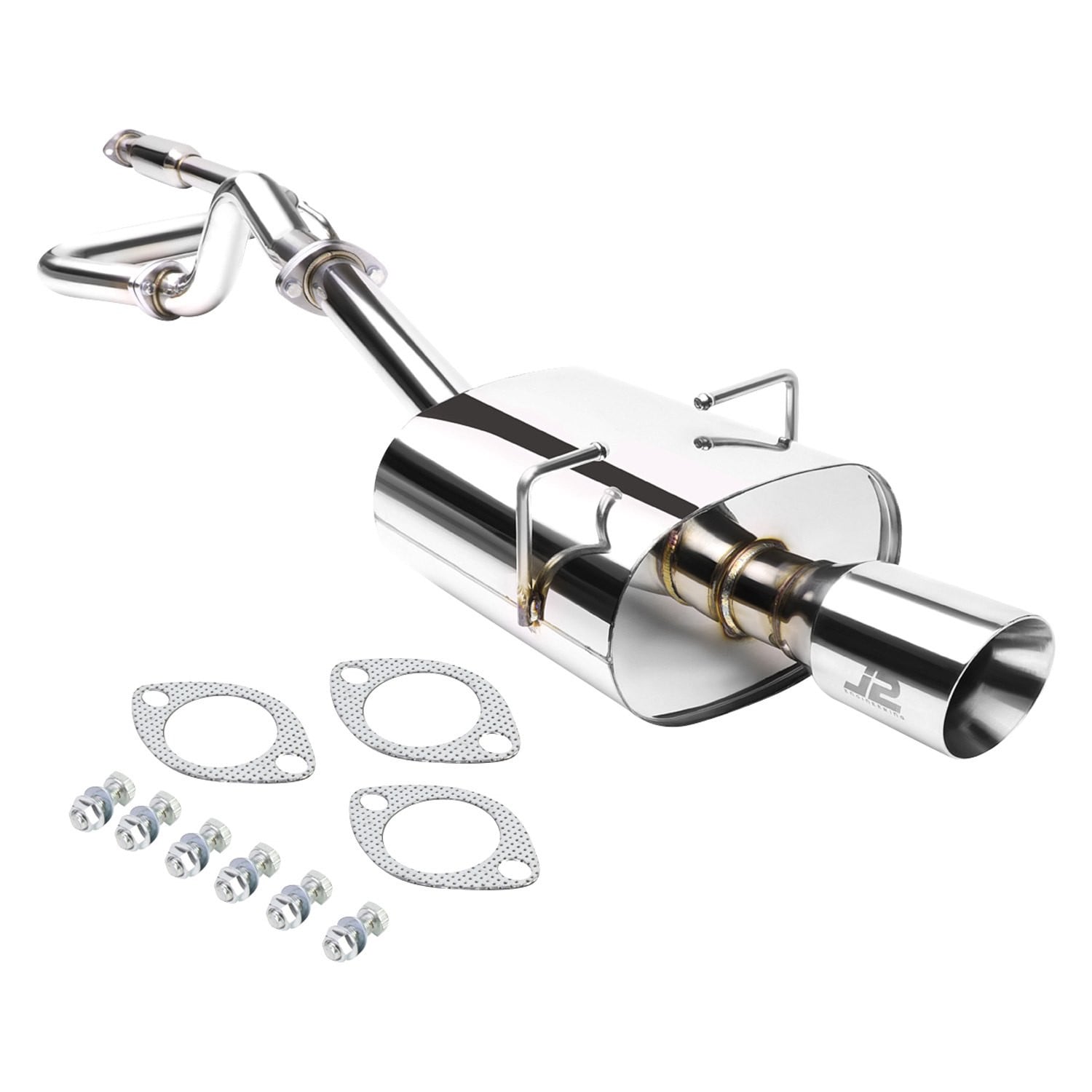 J2 Engineering® J2-CBE-OS-075 - Stainless Steel Cat-Back Exhaust