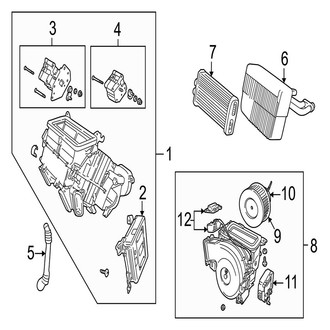 Jaguar OE - Air Conditioner & Heater - Evaporator & Heater Components