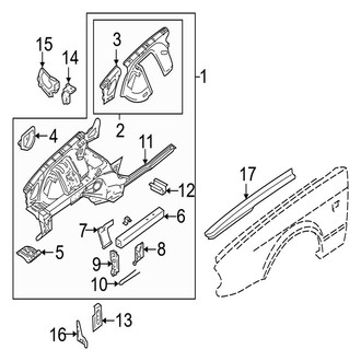 Jaguar OE - Fender - Structural Components & Rails