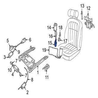 Jaguar OE - Front Seat Back Recliner Adjustment Mechanism