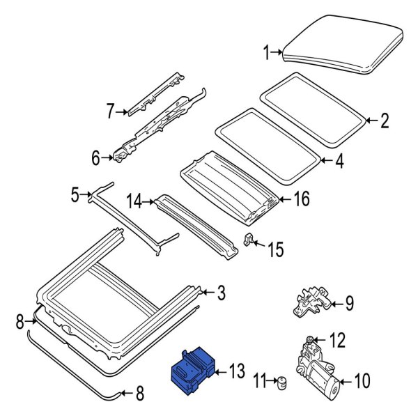 Jaguar OE LNA2140AA Sunroof Control Module