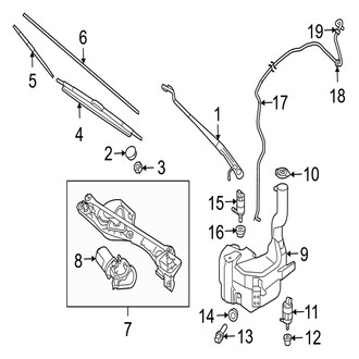 Jaguar OE - Windshield - Wiper & Washer Components