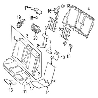 Jaguar OE - Seats & Tracks - Rear Seat Components
