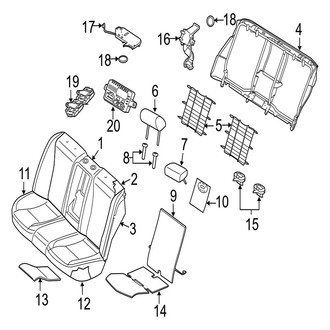Jaguar OE - Seats & Tracks - Rear Seat Components