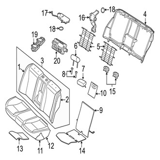 Jaguar OE - Seats & Tracks - Rear Seat Components