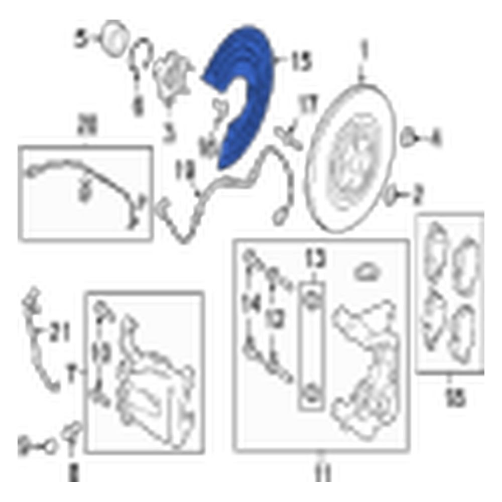 Jaguar OE C2D39843 Rear Left Brake Dust Shield