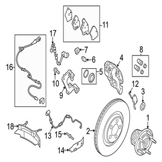 Jaguar OE - Front Suspension - Brake Components (Base / L Portfolio / R-Sport AWD)