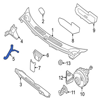 Jaguar OE - Left Cowl Panel Drain Hose