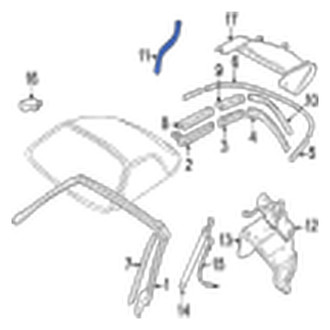 Jaguar OE - Convertible Top Stowage Compartment Drain Hose