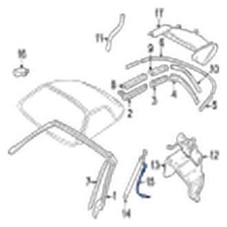Jaguar OE - Left Convertible Top Hydraulic Line