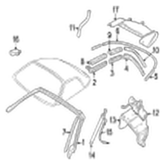 Jaguar OE - Convertible/Soft Top - Frame & Components (Convertible)