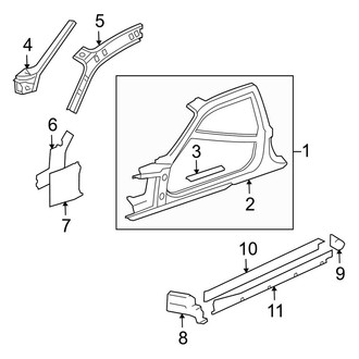 Jaguar OE - Pillars, Rocker & Floor - Hinge Pillar (Coupe)