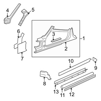 Jaguar OE - Pillars, Rocker & Floor - Hinge Pillar (Convertible)