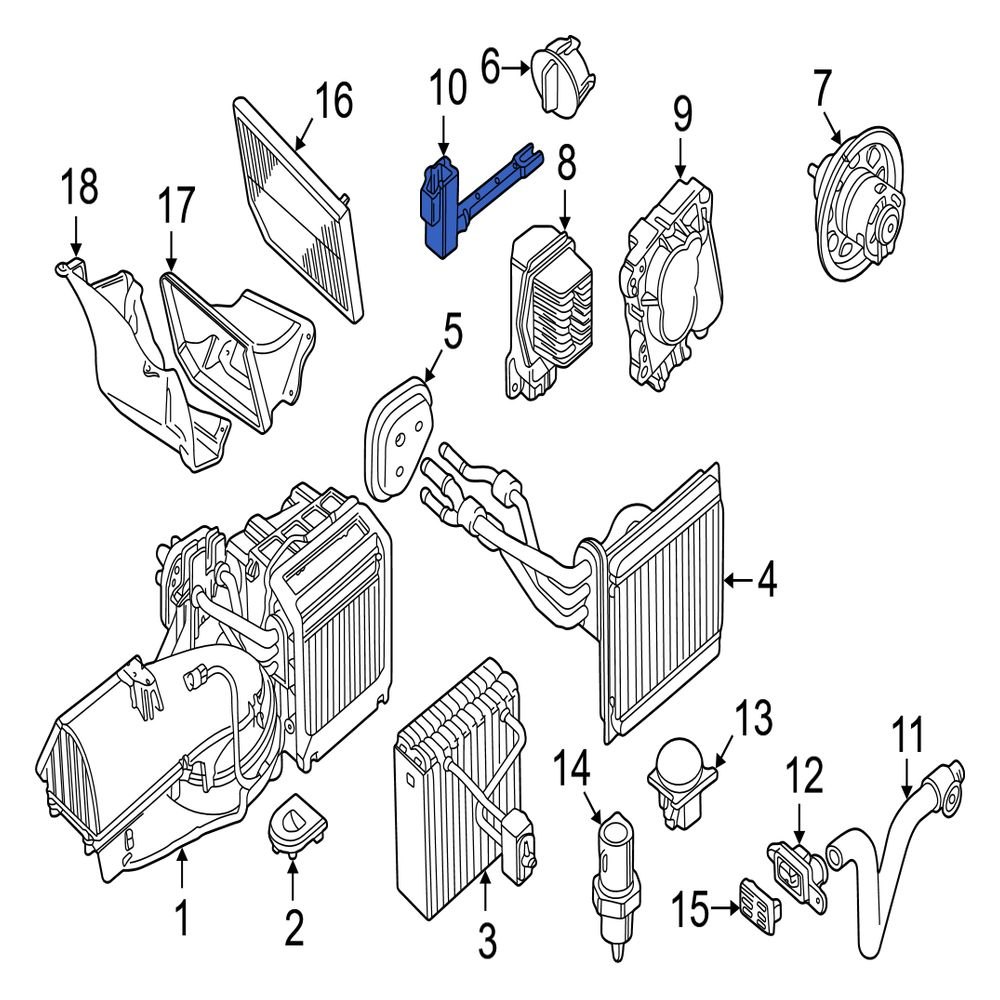 Jaguar OE XR853162 A/C Evaporator Temperature Sensor