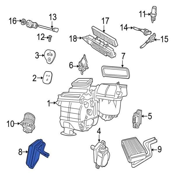 Jaguar OE C2S15776 - A/C Evaporator Core