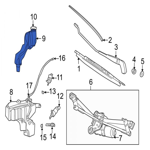 Washer Fluid Reservoir Filler Pipe