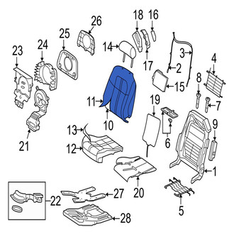 Jaguar OE - Front Left Seat Back Cushion Cover