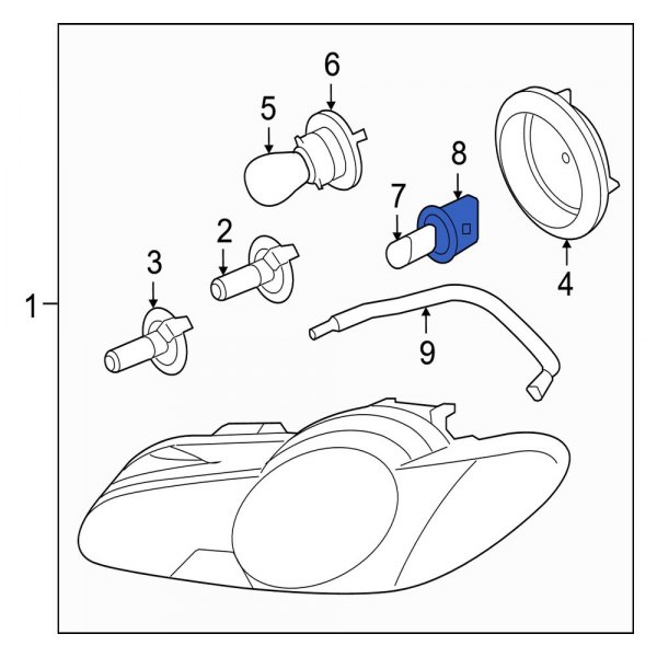 Jaguar OE C2Z7943 Front Parking Light Bulb Socket