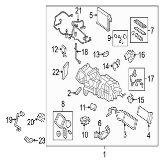 Jaguar OE - Air Conditioner & Heater - Evaporator & Heater Components