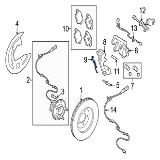 Jaguar OE - Front Disc Brake Anti-Rattle Clip