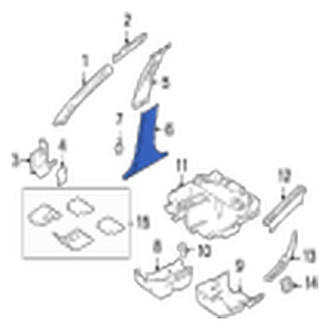Jaguar OE - Right Lower Door Pillar Post Trim Set