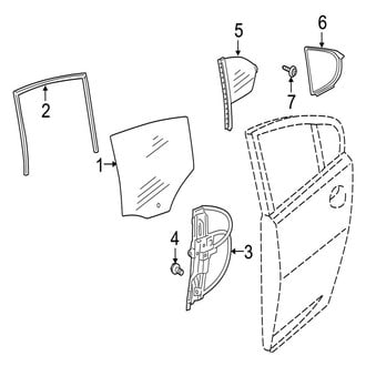 Jaguar OE - Rear Door - Glass & Hardware (Base / Portfolio / Supercharged)