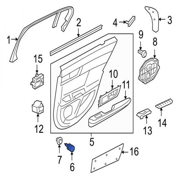 Door Interior Trim Panel Retainer