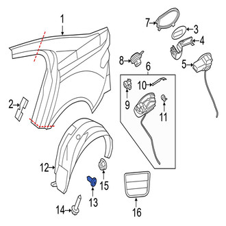 Jaguar OE - Quarter Panel Splash Shield Screw