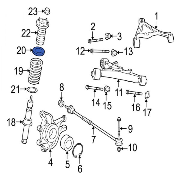 Jaguar OE C2Z15891 Rear Upper Coil Spring Insulator