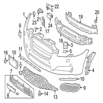 Jaguar OE - Front Bumper - Bumper & Components (W/O Sport Style), (Base 5.0L)