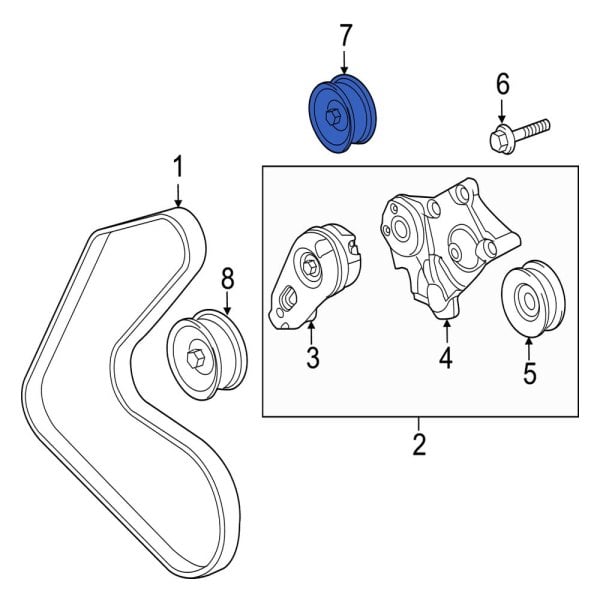 Jaguar OE AJ813564 - Accessory Drive Belt Idler Pulley