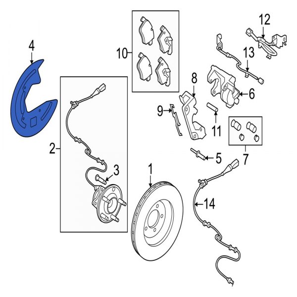 Jaguar OE C2D51776 Front Right Brake Dust Shield