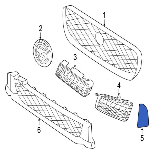 Jaguar OE T2H7027LML - Front Left Grille Molding