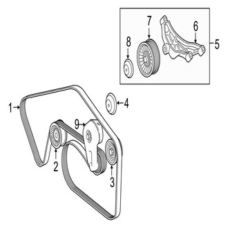 Jaguar OE - Cooling - Belts & Pulleys (Engine Drive), (Premium / Prestige / R-Sport / S 3.0L Gas)