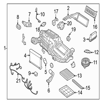 Jaguar OE - Air Conditioner & Heater - Evaporator & Heater Components (With 4 Zone Climate Control)