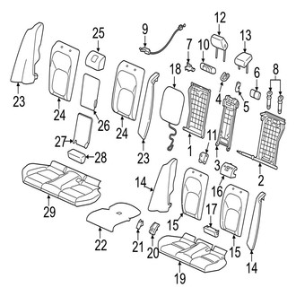 Jaguar OE - Seats & Tracks - Rear Seat Components (40/20/40 Split)