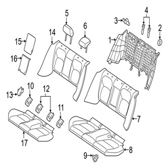 Jaguar OE - Seats & Tracks - Rear Seat Components (Fixed)