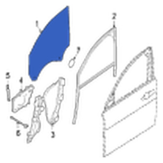 Jaguar OE - Front Right Door Glass