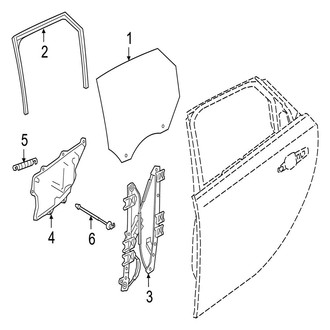Jaguar OE - Rear Door - Glass & Hardware (Sportbrake First Edition / Sportbrake S)