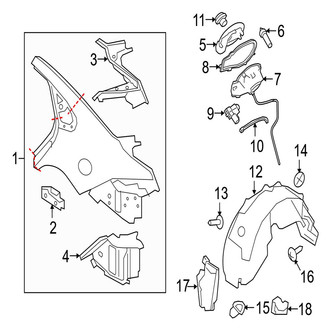 Jaguar OE - Quarter Panel & Components (Base / Premium / Prestige / R-Sport Diesel)