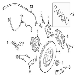 Jaguar OE - Front Suspension - Brake Components (With 355 mm Brakes, 18"), (British Design Edition / R / S / SVR AWD)