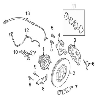 Jaguar OE - Front Suspension - Brake Components (With 380 mm Brakes, 19")