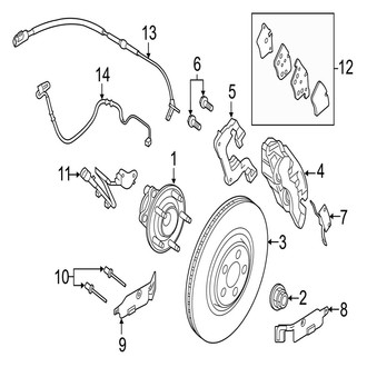 Jaguar OE - Front Suspension - Brake Components (With 380 mm Brakes, 19"), (British Design Edition / R / S / SVR AWD)